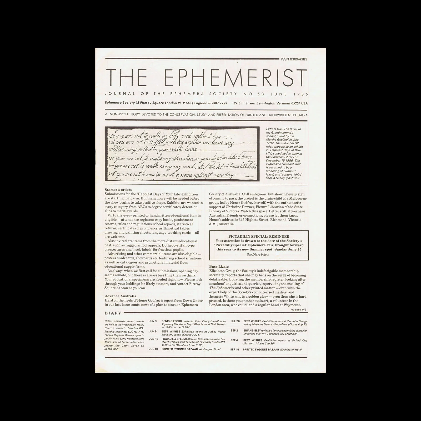The Ephemerist, No 053, June 1986