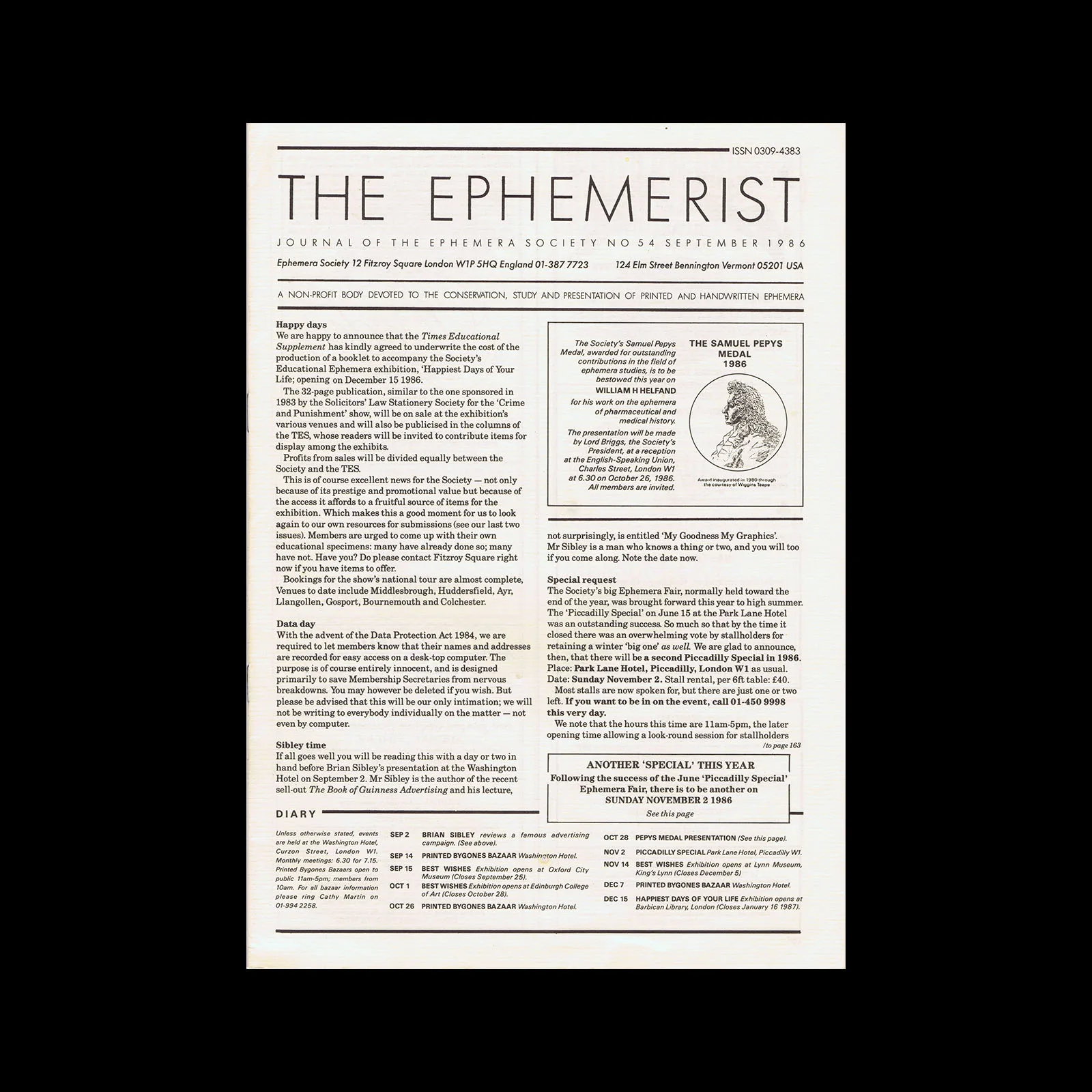 The Ephemerist, No 054, September 1986