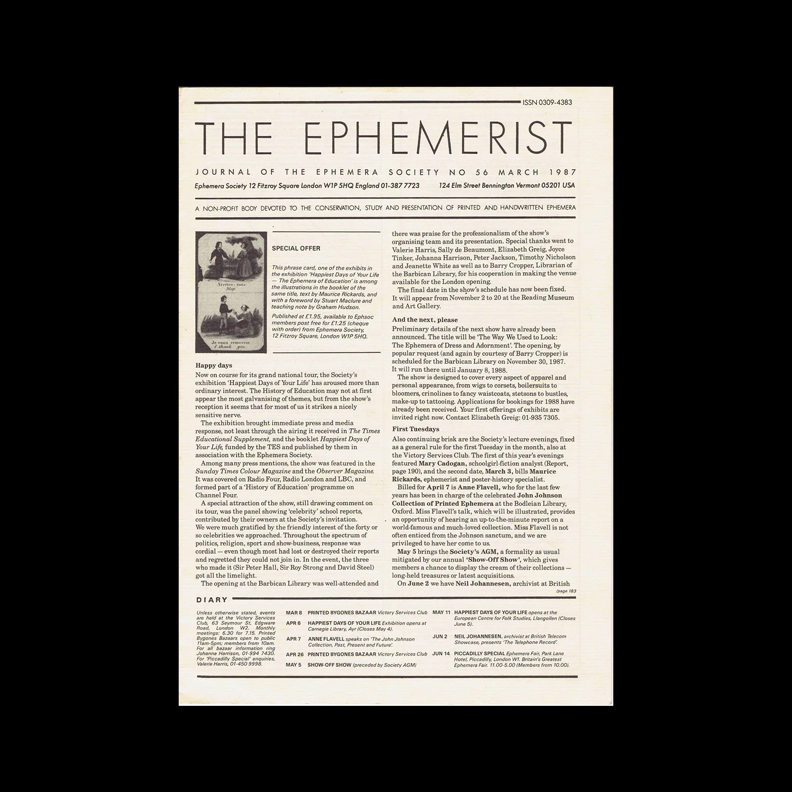 The Ephemerist, No 056, March 1987