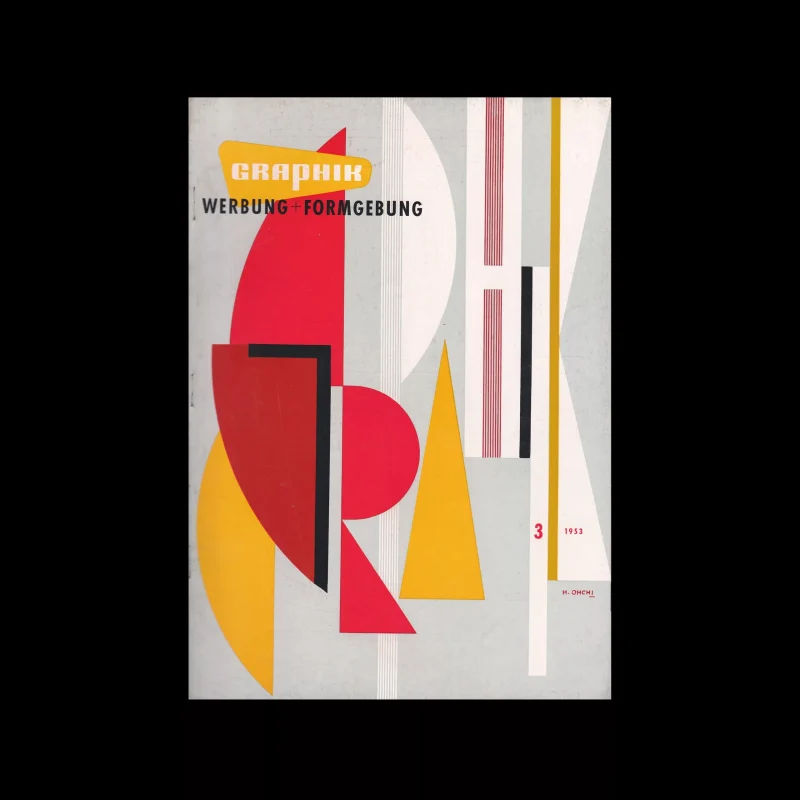 Graphik - Werbung + Formgebung, 3, 1953. Cover design by Hiroshi Ohchi