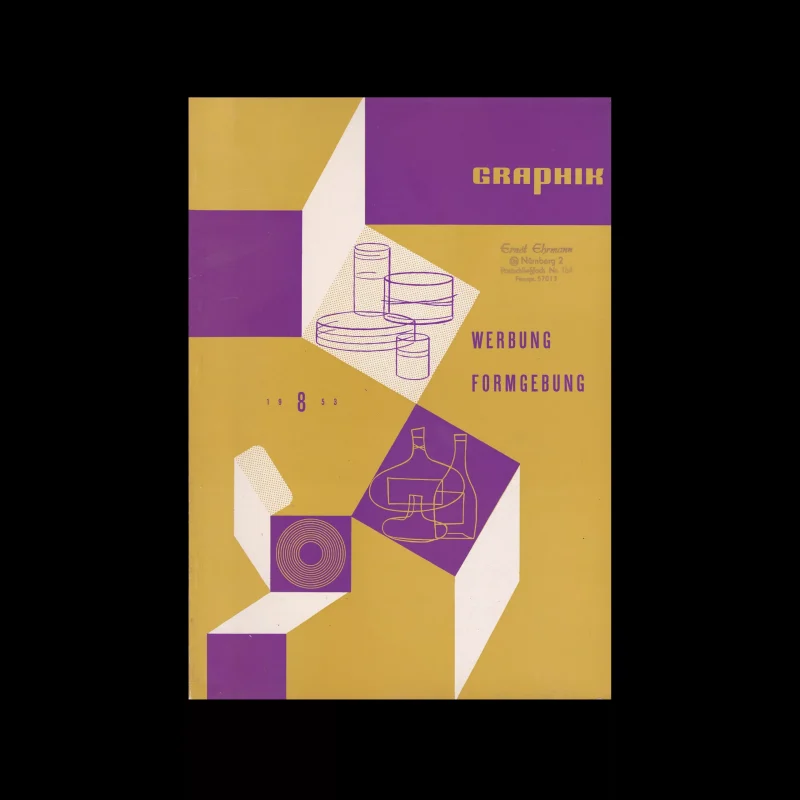 Graphik - Werbung + Formgebung, 8, 1953. Cover design by Curt John Witt