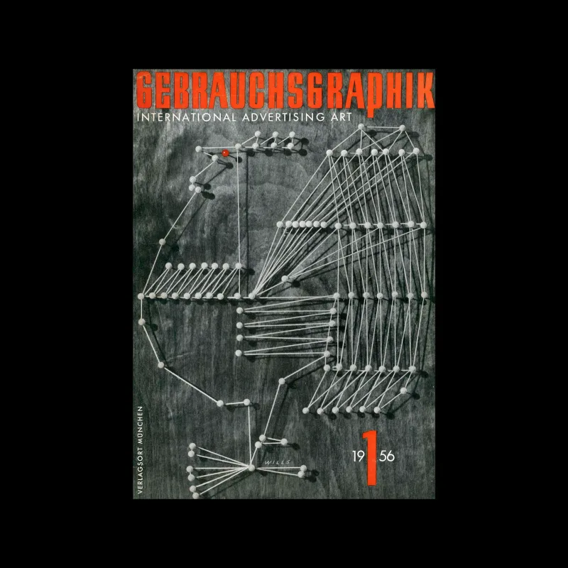 Gebrauchsgraphik, 1, 1956. Cover design by Wills