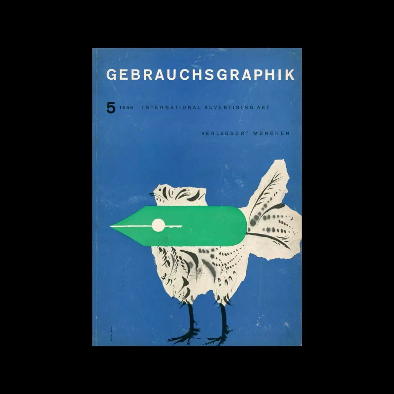 Gebrauchsgraphik, 5, 1956. Cover design by Muller-Blase.