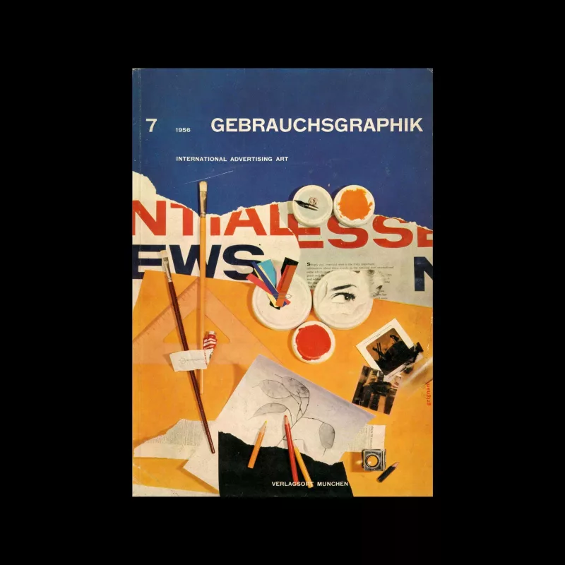 Gebrauchsgraphik, 7, 1956. Cover design by Franco Grignani