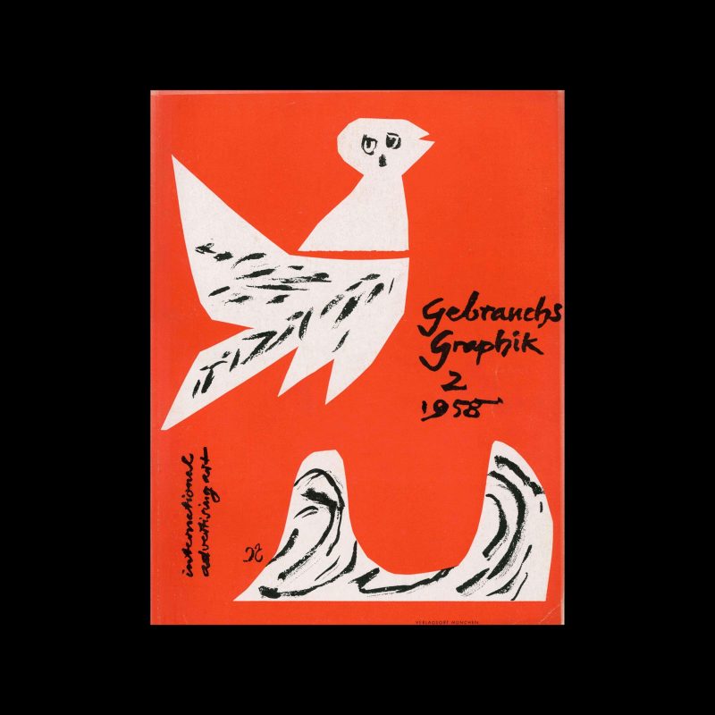 Gebrauchsgraphik, 2, 1958. Cover design by Wilhelm Neufeld