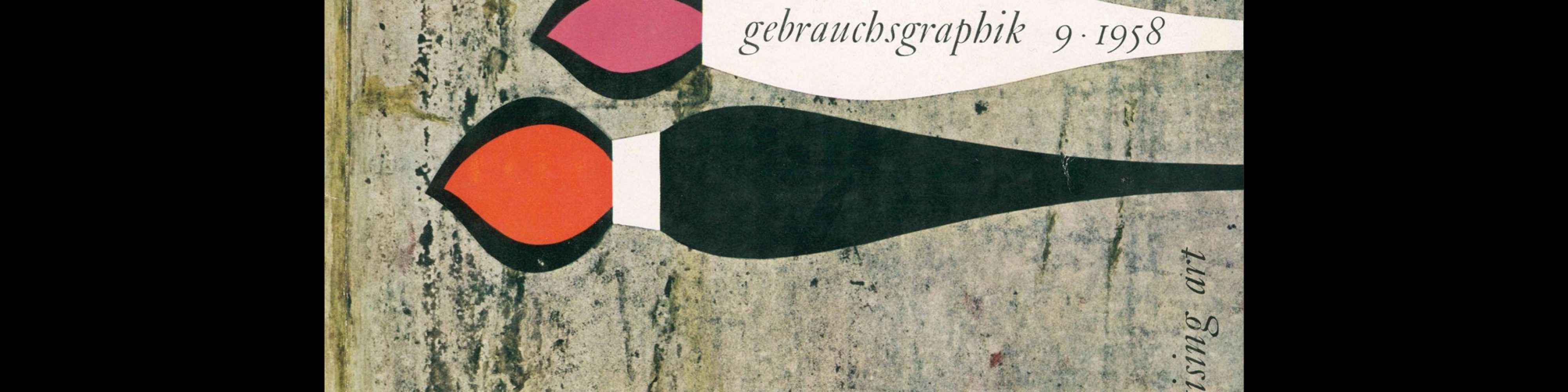 Gebrauchsgraphik, 9, 1958. Cover design by Willi H. Lippert