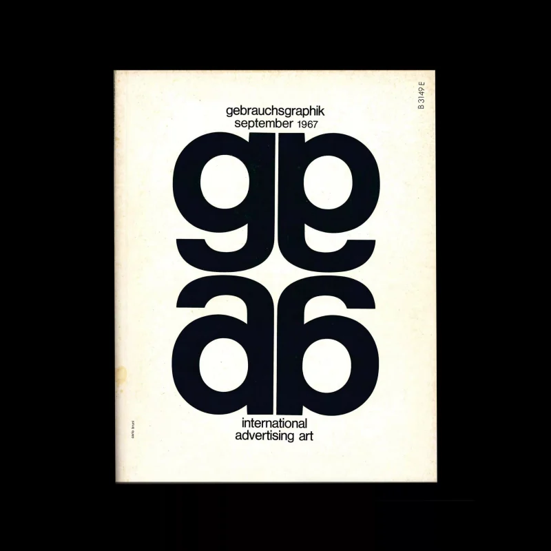 Gebrauchsgraphik, 9, 1967. Cover design by Carlo Bruni