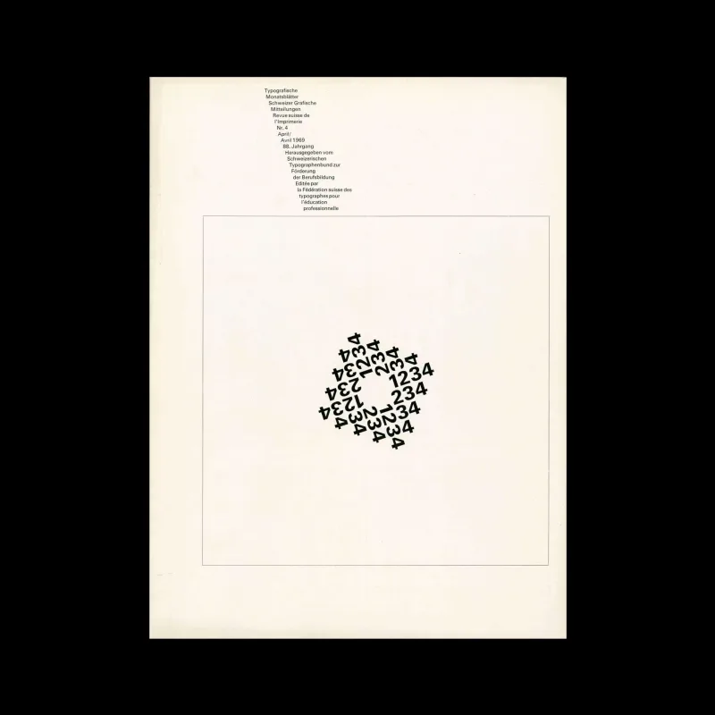 Typografische Monatsblätter, 4, 1969. Cover design by Theophil Stirnemann