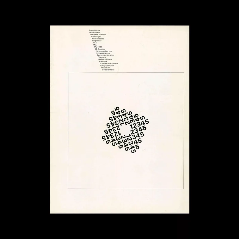 Typografische Monatsblätter, 5, 1969. Cover design by Theophil Stirnemann