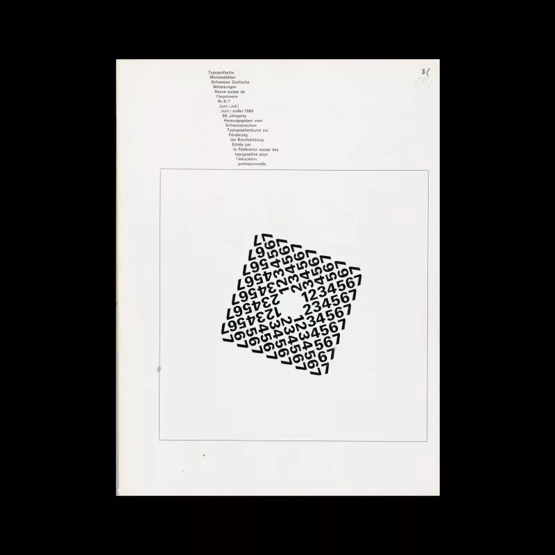 Typografische Monatsblätter, 6-7, 1969. Cover design by Theophil Stirnemann