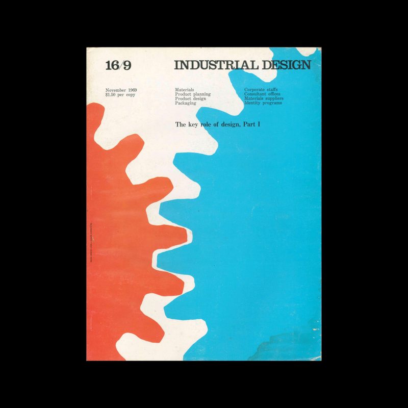 Industrial Design, November, 1969. Cover design by Massimo Vignelli