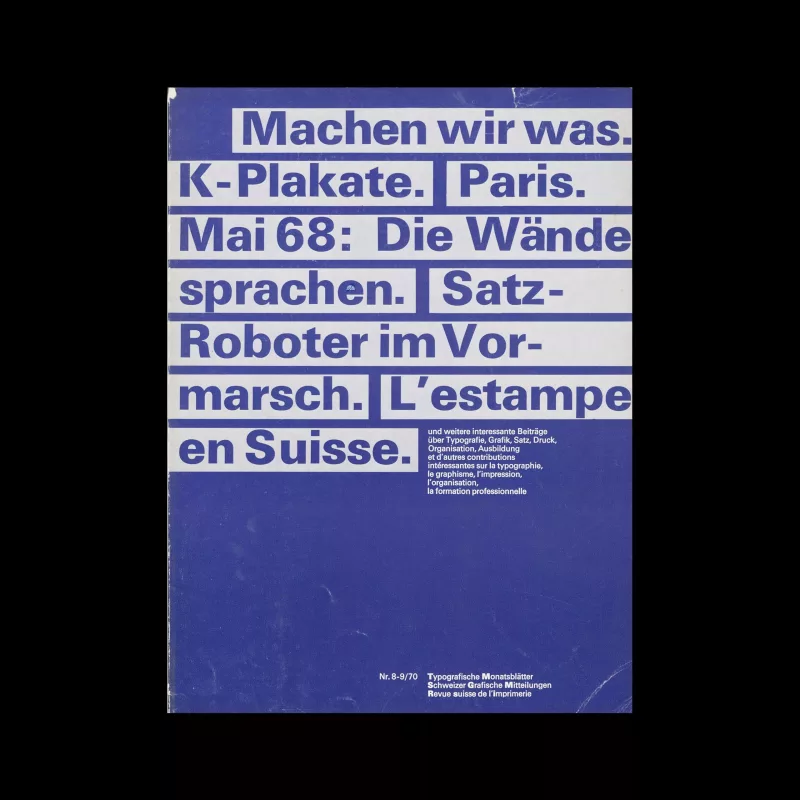 Typografische Monatsblätter, 8-9, 1970. Cover design by Felix Berman