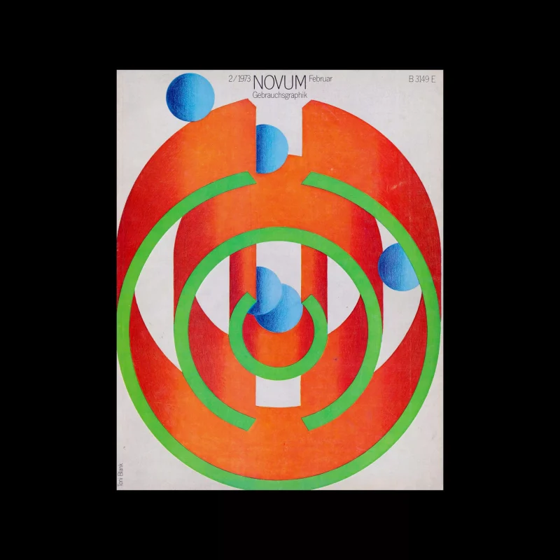 Novum Gebrauchsgraphik, 2, 1973. Cover design by Toni Blank