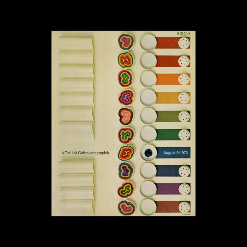 Novum Gebrauchsgraphik, 8, 1973. Cover design by Frank Eidlitz