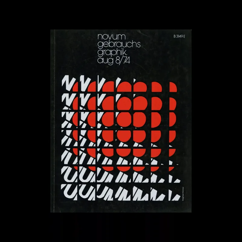 Novum Gebrauchsgraphik, 8, 1974. Cover design by Siegried Himmer