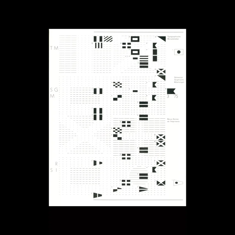 Typografische Monatsblätter, 3, 1975. Cover design by Heinrich Fleischhacker