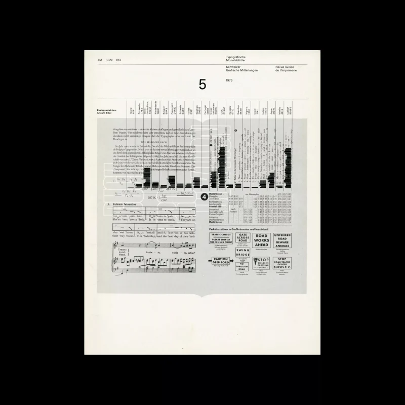Typografische Monatsblätter, 5, 1976. Cover design by Heinrich Fleischhacker