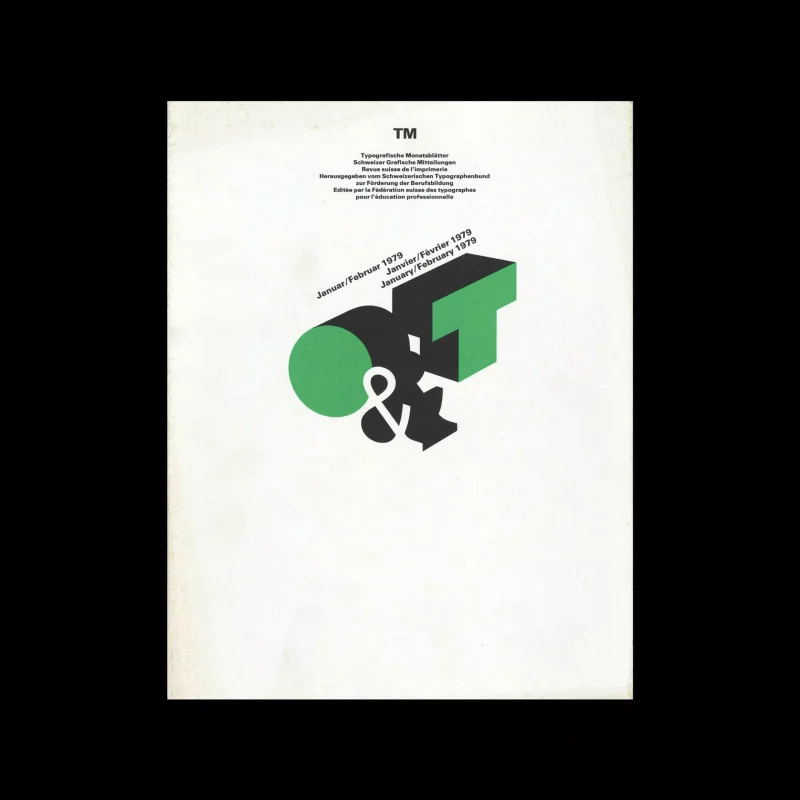 Typografische Monatsblätter, 1, 1979. Cover design by Odermatt & Tissi