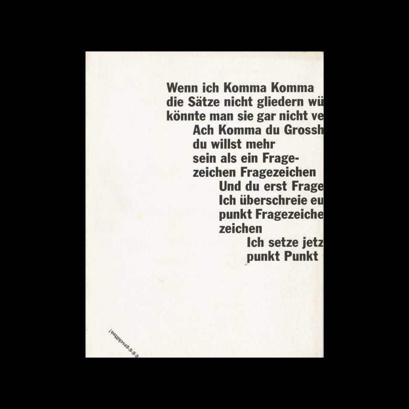 Typografische Monatsblätter, 2, 1980. Cover design by Dora Wespi
