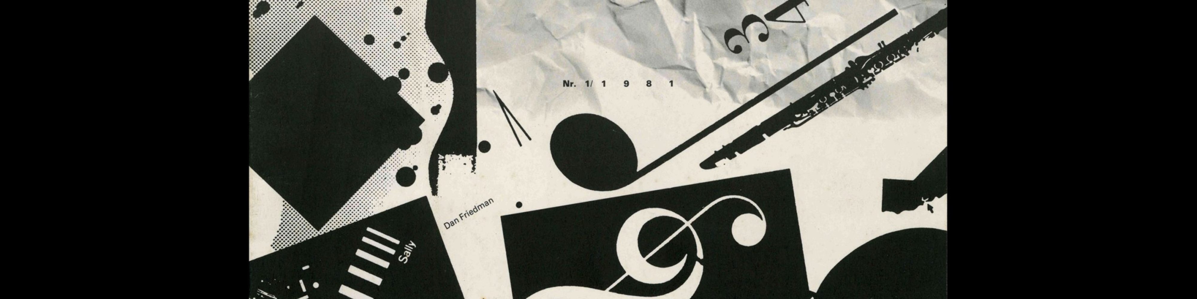 Typografische Monatsblätter, 1, 1981. Cover design by Ken Komai and Dan Friedman