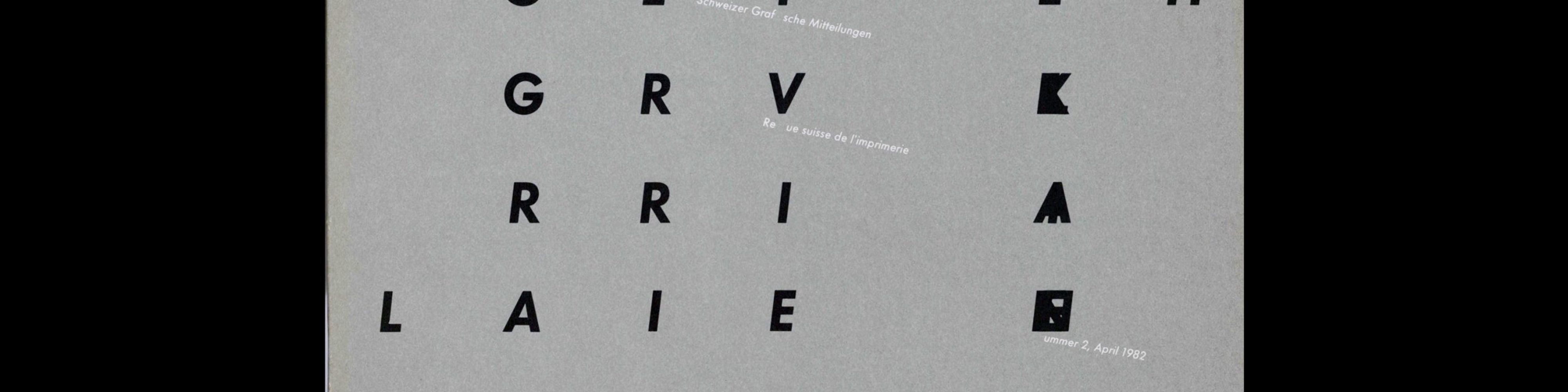 Typografische Monatsblätter, 2, 1982. Cover design by Hans-Rudolf Lutz