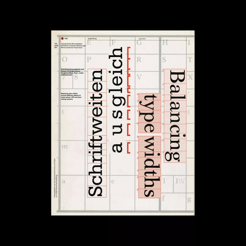 Typografische Monatsblätter, 5, 1982. Cover design by Heinrich Fleischhacker