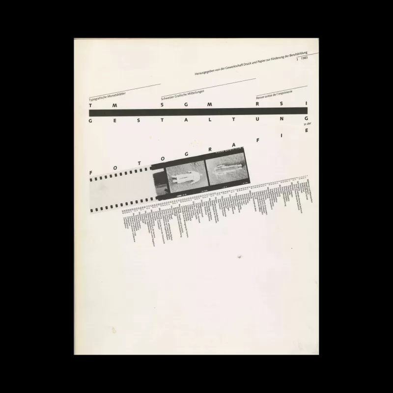 Typografische Monatsblätter, 3, 1983. Cover design by Hans Rudolf Bosshard