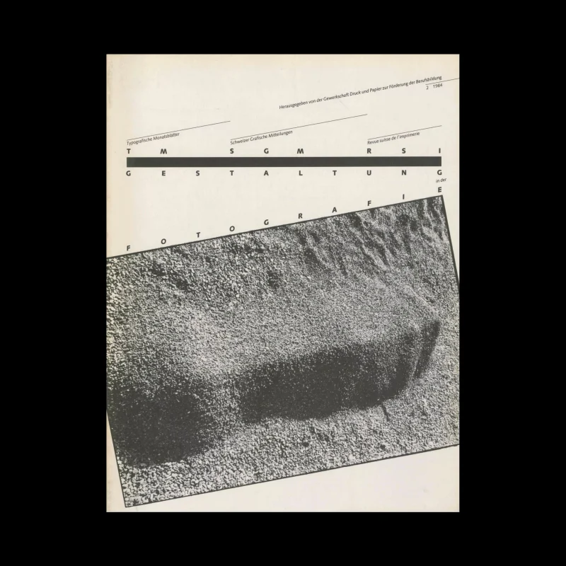 Typografische Monatsblätter, 2, 1984. Cover design by Hans Rudolf Bosshard
