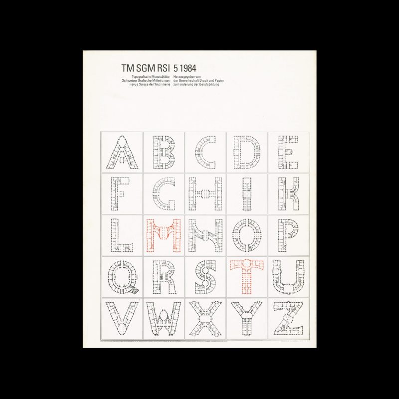 Typografische Monatsblätter, 5, 1984. Cover design by Jean-Pierre Graber
