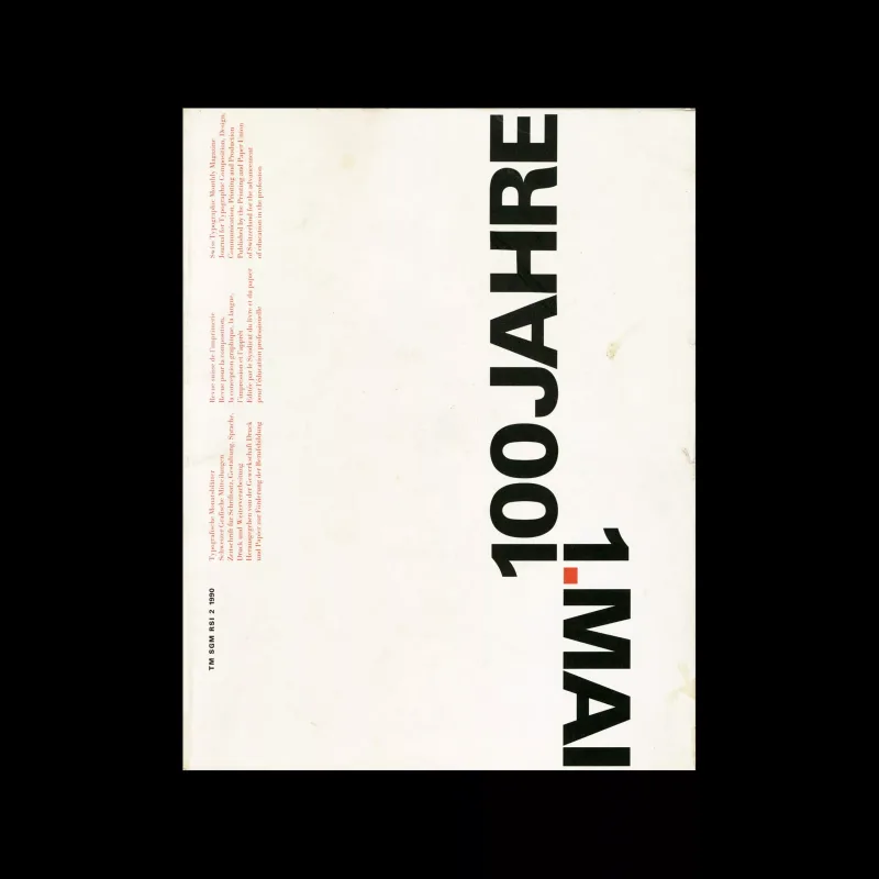 Typografische Monatsblätter, 2, 1990. Cover design by Jean-Pierre Graber