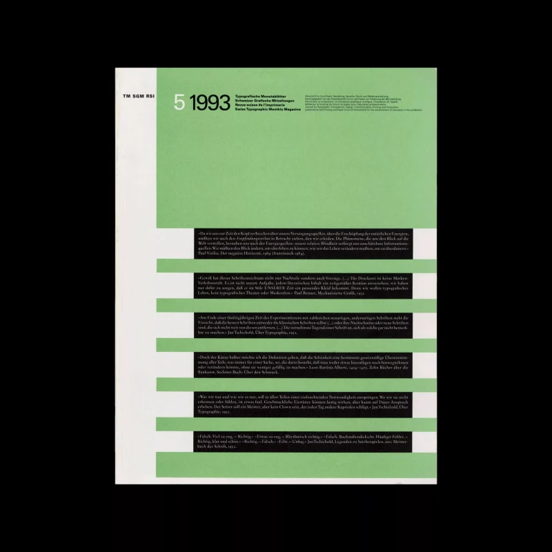 Typografische Monatsblätter, 5, 1993