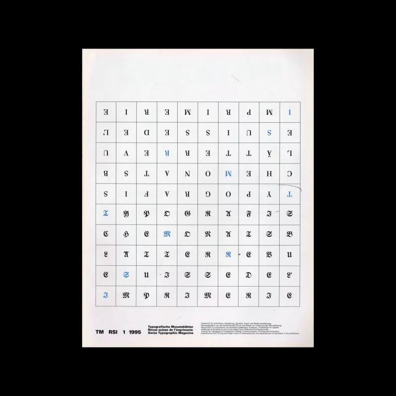 Typografische Monatsblätter, 1, 1995