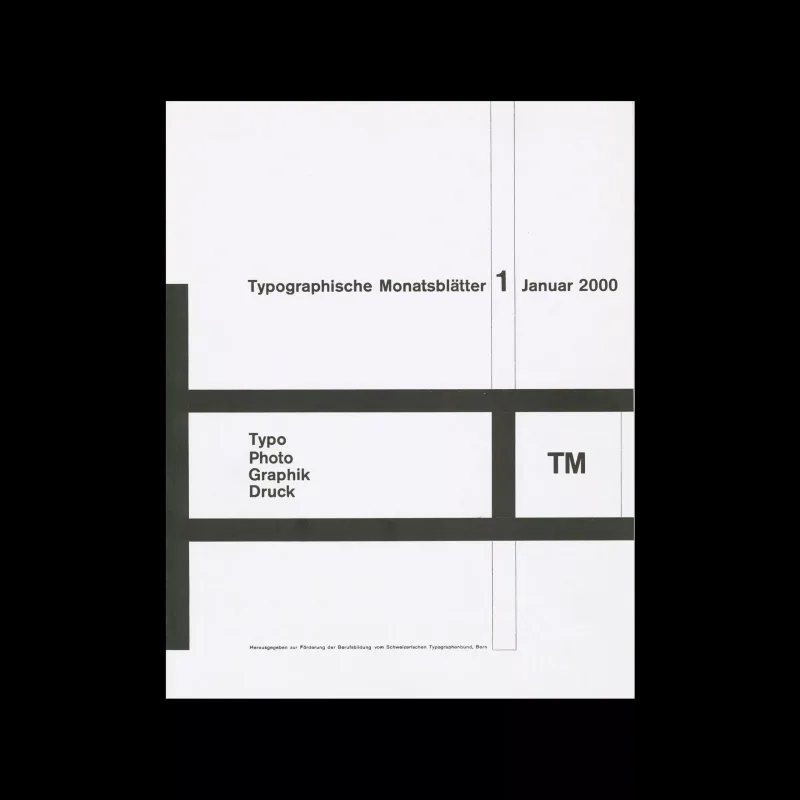 Typografische Monatsblätter, 1, 2000. Cover design by Richard Paul Lohse