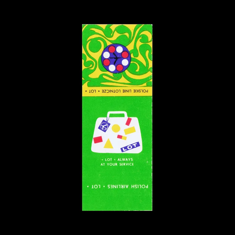 "LOT" Always at Your Service, Polish Airlines LOT, Polish Matchbox Label, 1969