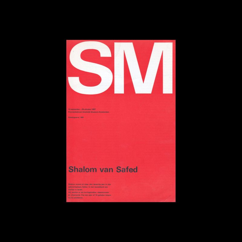 Shalom van Safed, Stedelijk Museum, Amsterdam, 1967 designed by Wim Crouwel