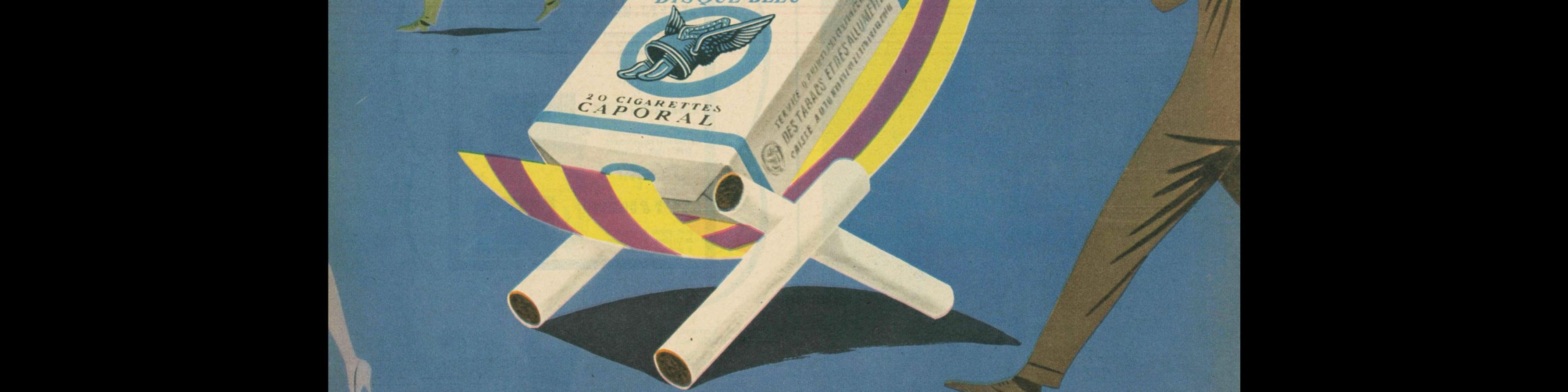 Disque Bleu, Advertisement, 1957. Design by Bernard Villemot.