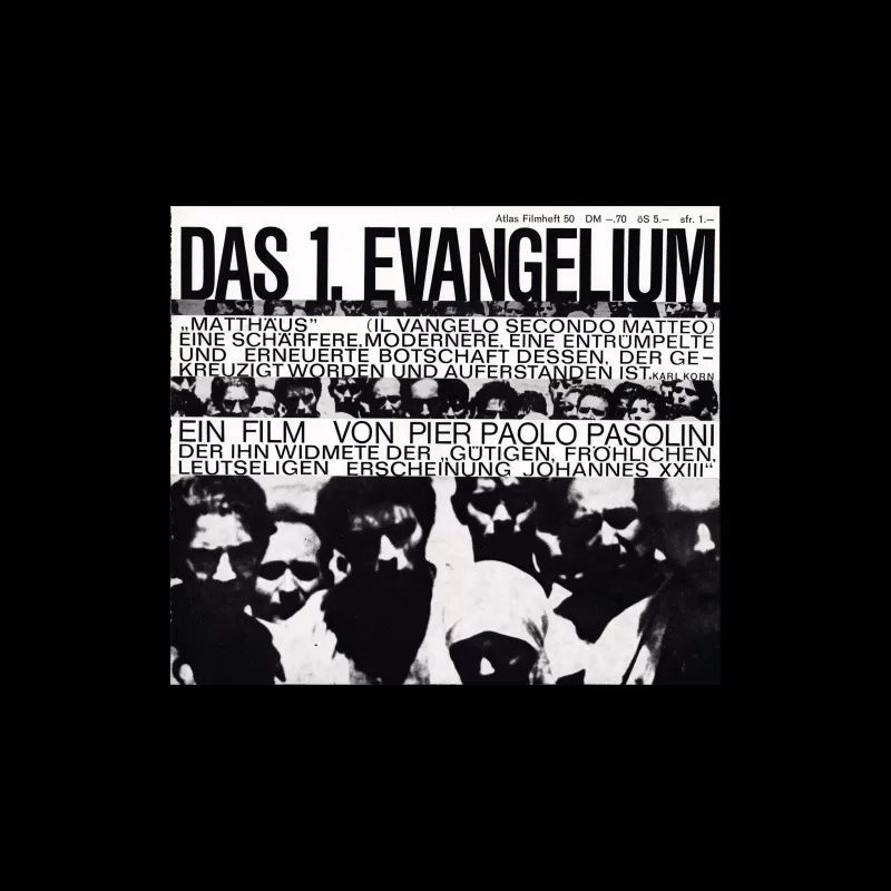 Atlas Filmheft 50 – Das 1. Evangelium designed by Hans Hillmann