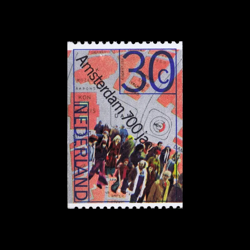 Amsterdam 700 years, Netherlands Stamps, 1975. Designed by Jan van Toorn