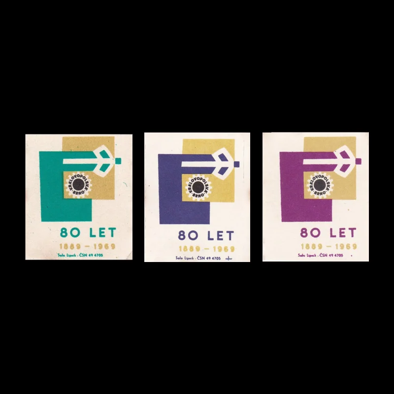 Anniversaries, Czechoslovakia Matchbox Labels, 1969
