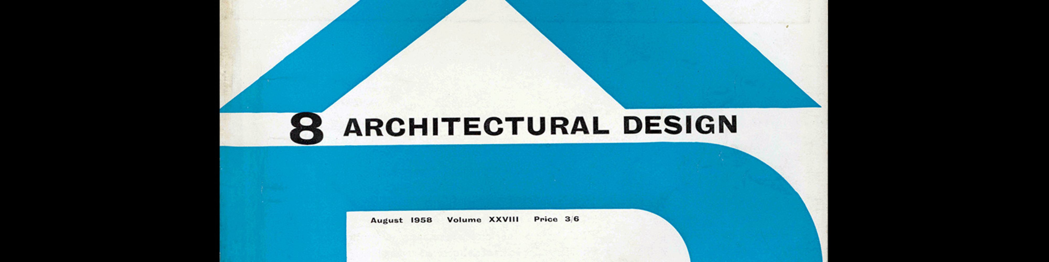 Architectural Design, August 1958. Cover design by Theo Crosby