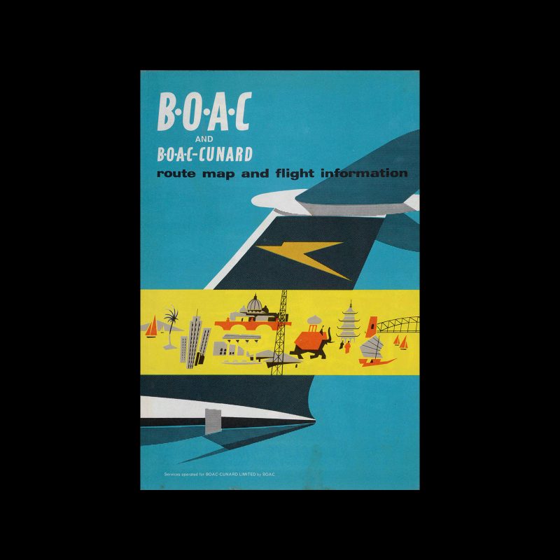 BOAC & B.O.A.C-Cunard, Route Map & Flight Information, 1964