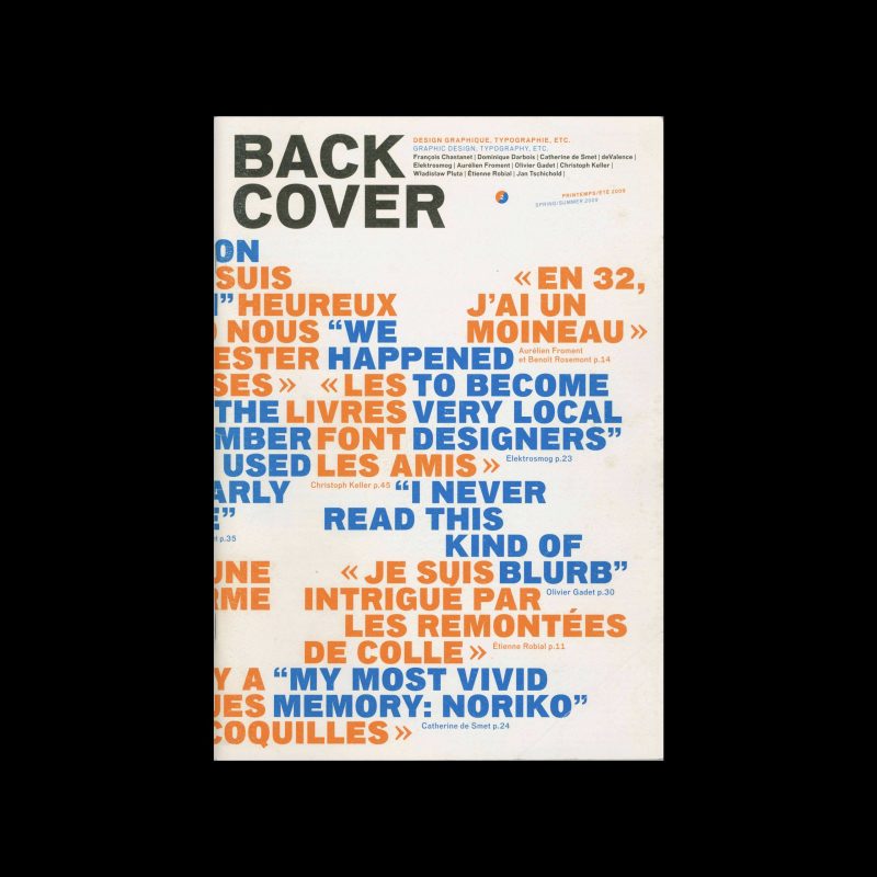 Back Cover 02, 2009. Designed by deValence