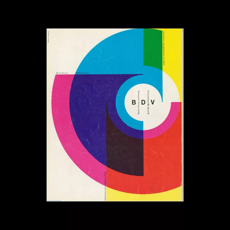 Basler Drunk and Verlag, Letterpress and Offset Printing, 1960. Designed by Gerstner+Kutter