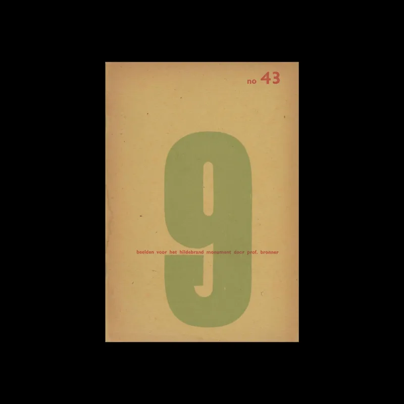 Beelden voor het Hildebrand Monument door Prof. Bronner, Stedelijk Museum, 1948 Designed by Willem Sandberg