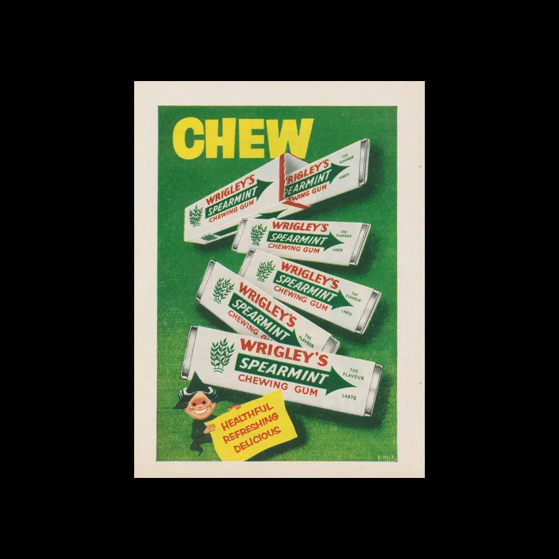 CHEW, Wrigley's Chewing Gum, Advertisement, 1957