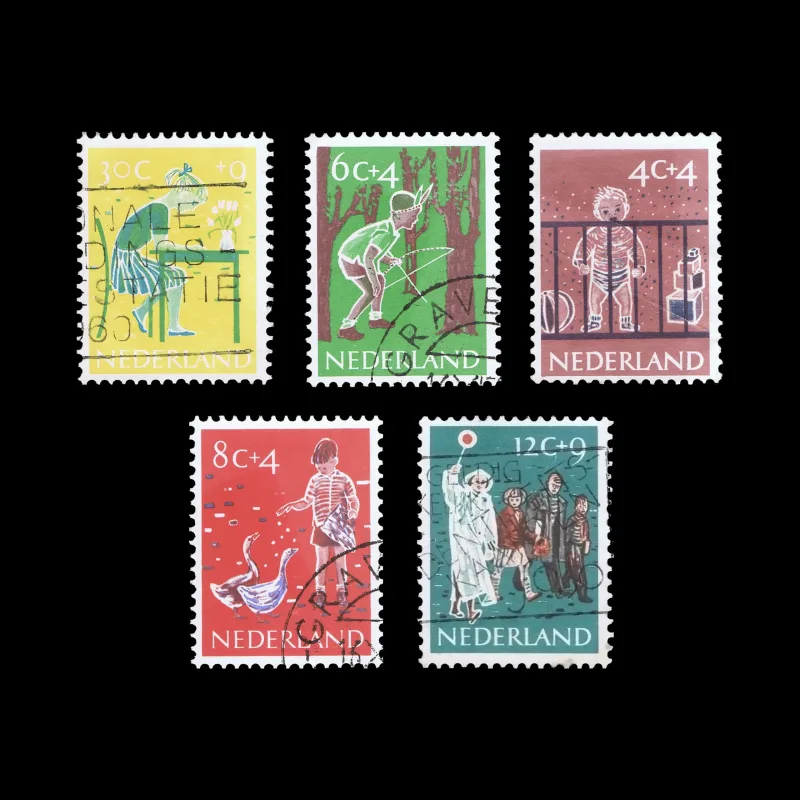 Children's Activities, Children’s Stamps, Netherlands, 1959. Designed by WvdSalm