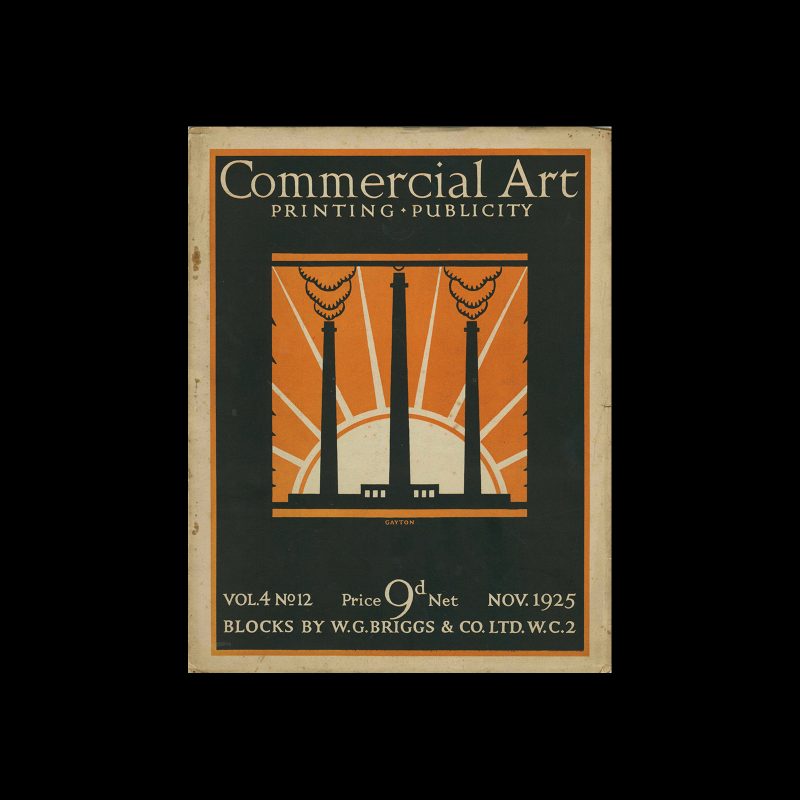 Commercial Art Vol 4, No 12, November 1925. Front illustration by Frank Gayton