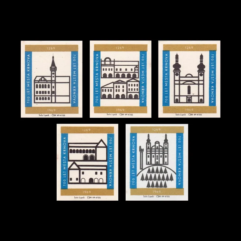 Czechoslovakia, Matchbox Labels, City of Krnov, 1969