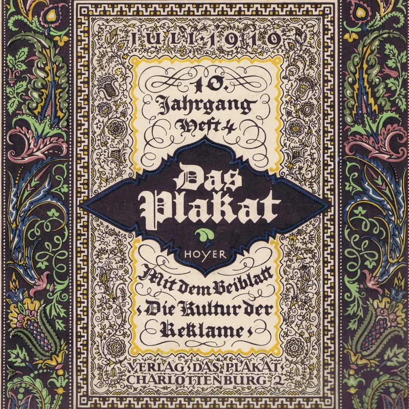 Das Plakat, Vol 10, No. 04, 1919. Cover design by Hanns Thaddäus Hoyer