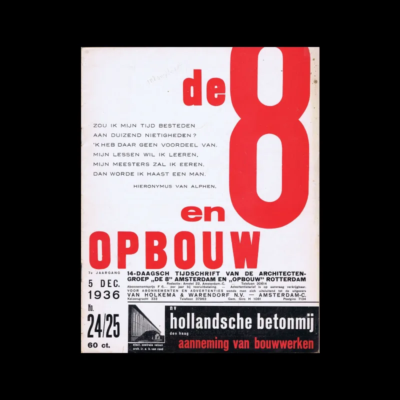 De 8 en Opbouw, 7e jaargang No 24-25, 5 Dec 1936